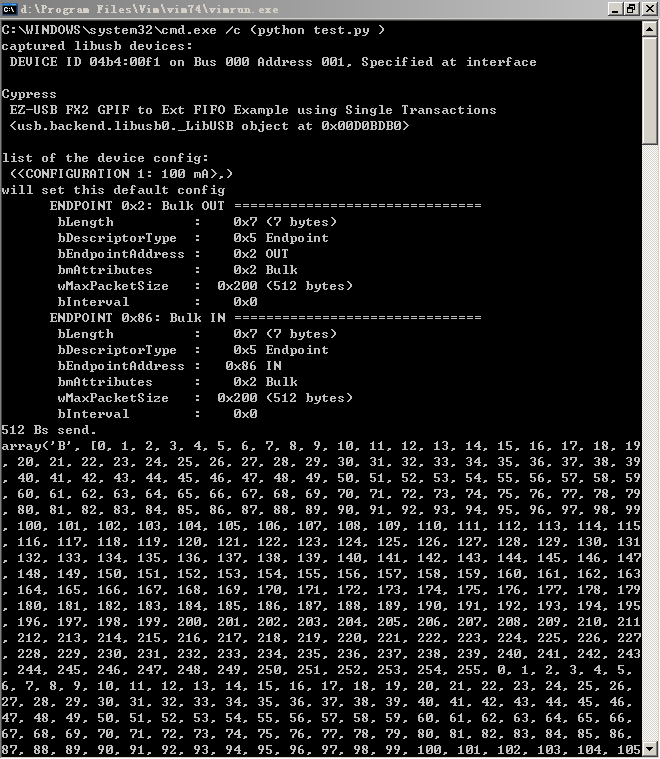 PyUSB and loopback 1