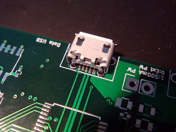 LCSDR empty pcb USB socket test