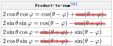 trigonometric identities product to sum