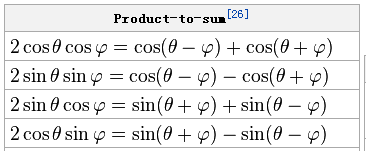 trigonometric identities Product-to-sum